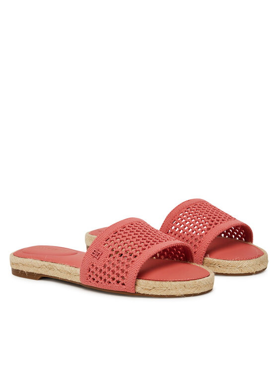 Tommy Hilfiger Tommy Hilfiger Espadrile Knit Mesh Espadrille Flat Sandal FW0FW08744 Coral