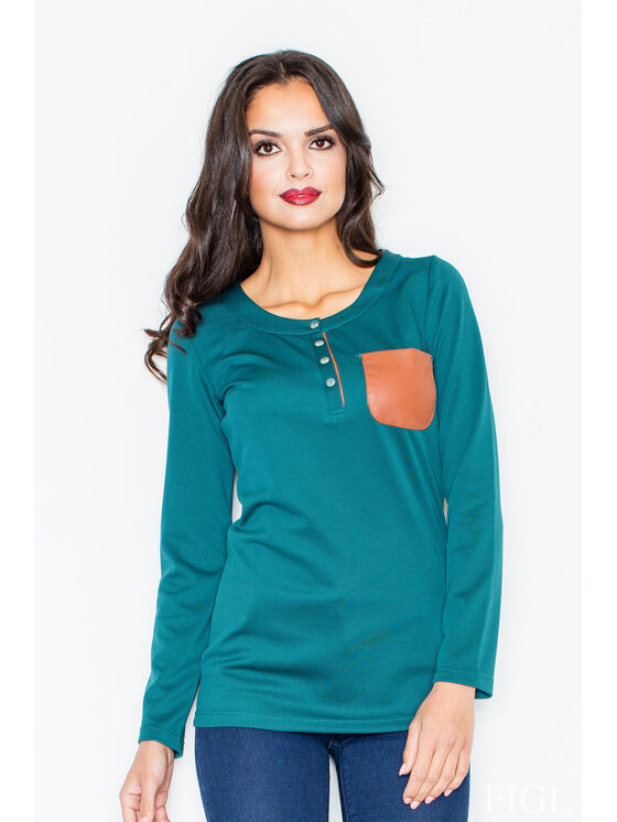FIGL FIGL Halenka M156 Zelená Regular Fit