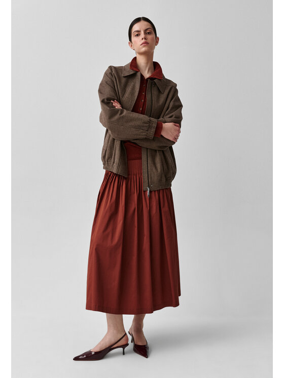 TATUUM TATUUM Spódnica midi BRITI Czerwony Flare Fit