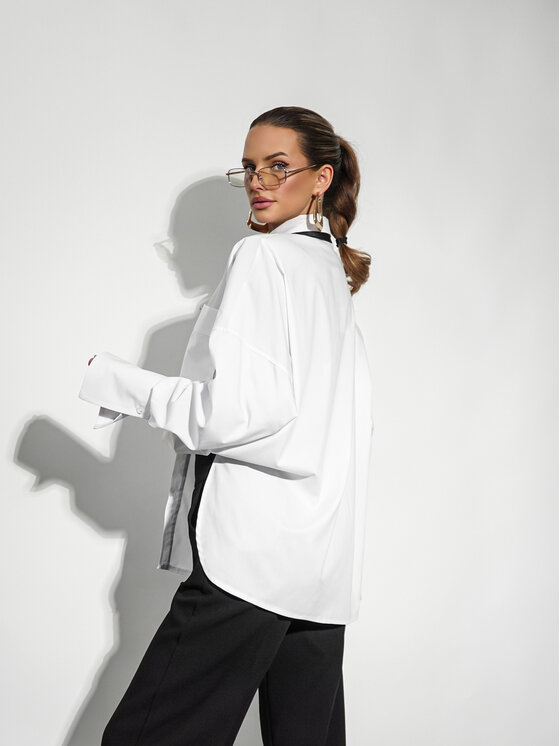LilaLou LilaLou Koszula Libre Biały Regular Fit
