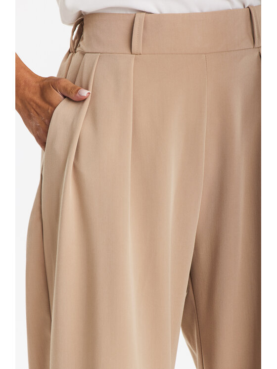 Awama Awama Spodnie damskie A674 Beżowy Basic Fit
