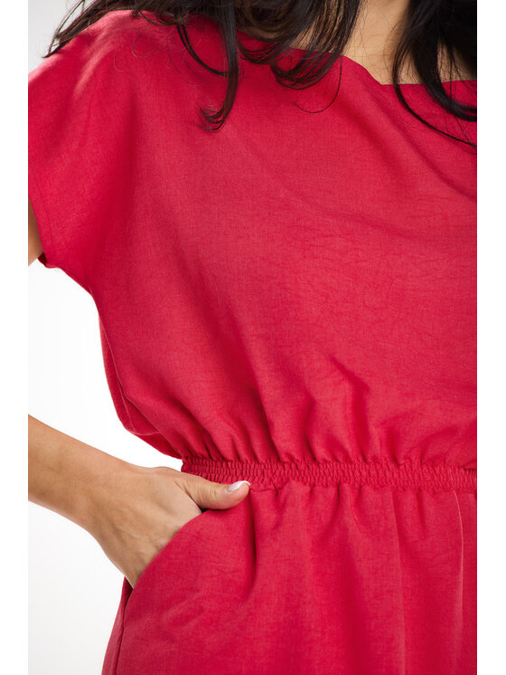 Awama Awama Sukienka letnia A646 Fioletowy Basic Fit