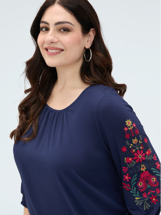 Fiorella Rubino Fiorella Rubino Bluzka G09TL009128N034 Niebieski A-Line Fit