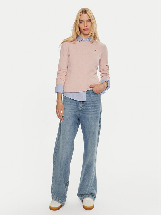 Tommy Hilfiger Tommy Hilfiger Пуловер WW0WW44161 Розов Regular Fit