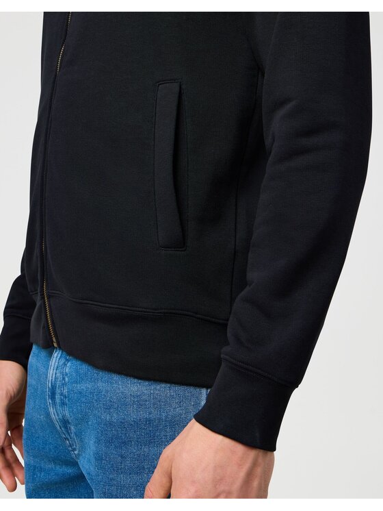 Wrangler Wrangler Bluza FUNNEL NECK ZIP Czarny Regular Fit
