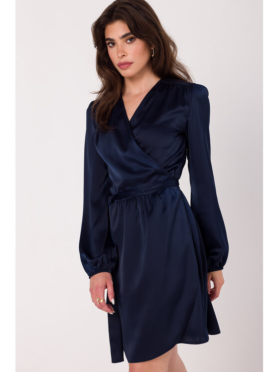 Makover Makover Každodenné šaty K175 Tmavomodrá Modern Fit