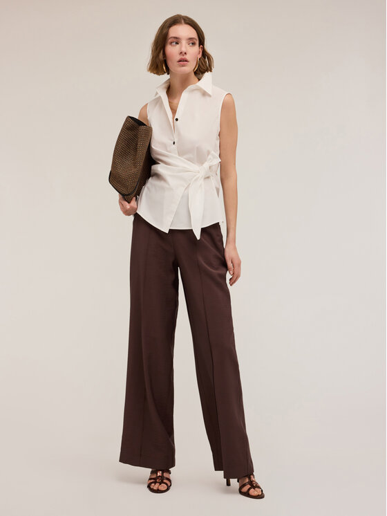 Motivi Motivi Pantaloni di tessuto P149W000791N022 Marrone Over Fit