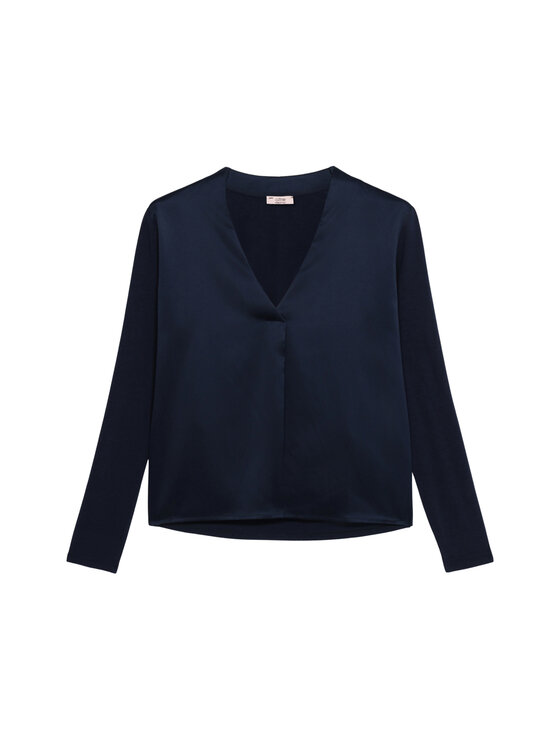 Oltre Oltre Bluzka G388J004175N034 Niebieski Regular Fit