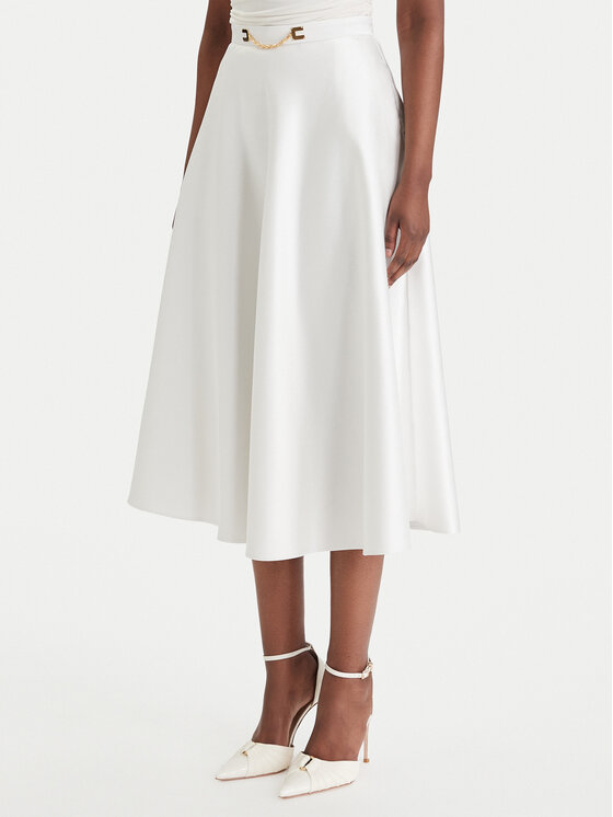 Elisabetta Franchi Elisabetta Franchi Gonna midi GO-156-61E2-V320 Bianco Regular Fit