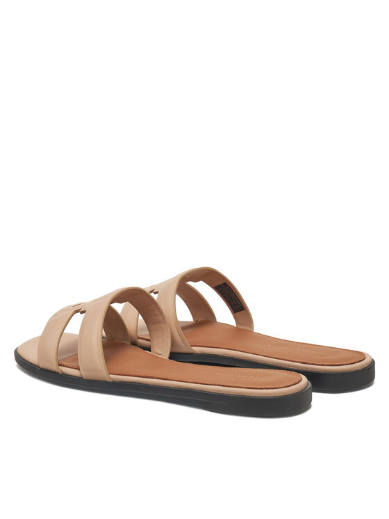 Tommy Hilfiger Tommy Hilfiger Klapki Th Logo Strap Mule FW0FW08671 Beżowy