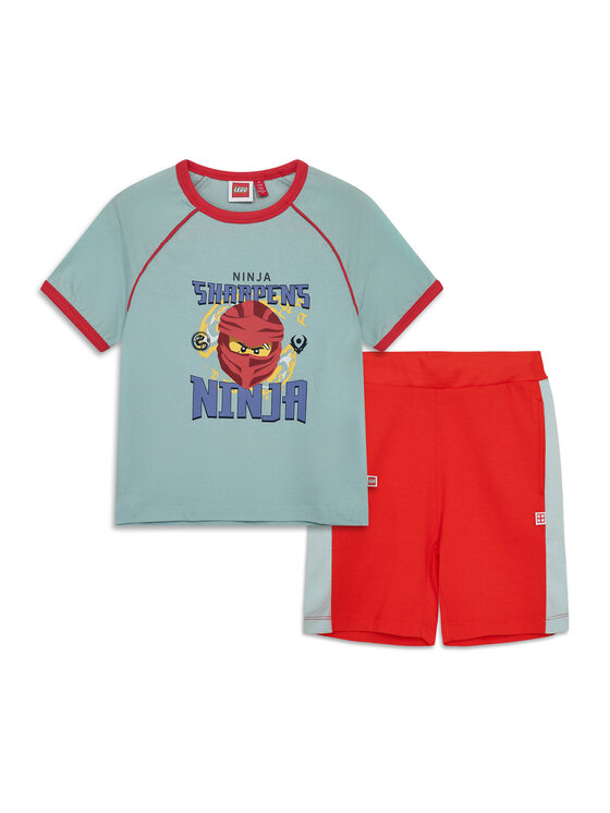 LEGO LEGO Komplet t-shirt i szorty sportowe Taj305 Turkusowy Regular Fit