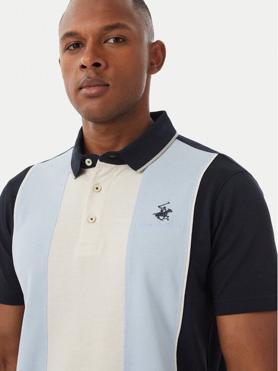 Beverly Hills Polo Club Beverly Hills Polo Club Тениска с яка и копчета M2750 Тъмносин Regular Fit