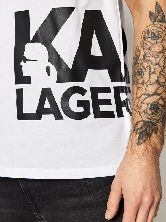 KARL LAGERFELD KARL LAGERFELD Тишърт 755085 521224 Бял Regular Fit