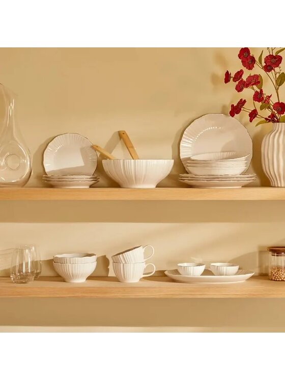 MIAhome MIAhome Komplet talerzy obiadowych porcelanowych 6 szt. Daphne Biały