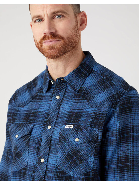 Wrangler Wrangler Koszula LS WESTERN SHIRT Niebieski Regular Fit