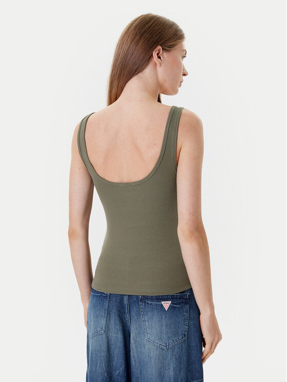 Guess Jeans Guess Jeans Top W5YP35 KA0H1 Khakivärviline Regular Fit