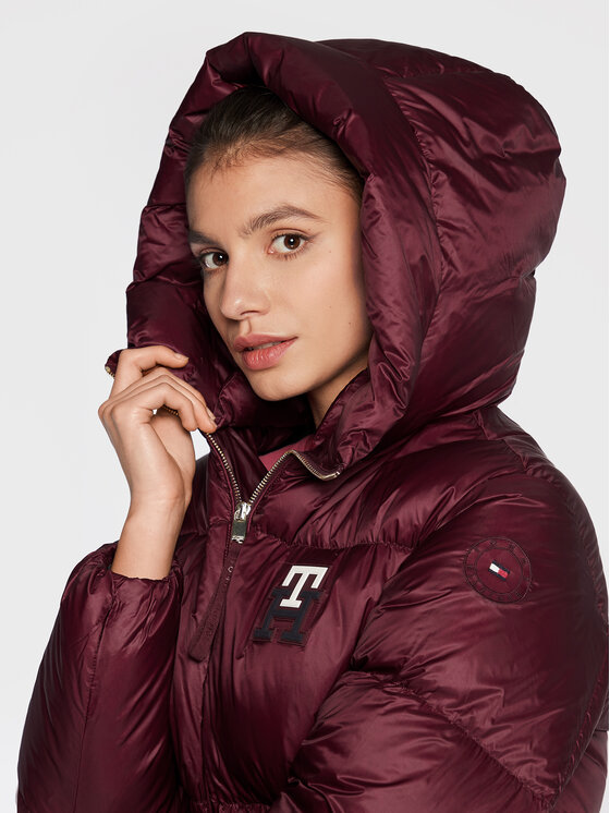 Tommy Hilfiger Tommy Hilfiger Kurtka puchowa Monogram Badge WW0WW37479 Bordowy Regular Fit