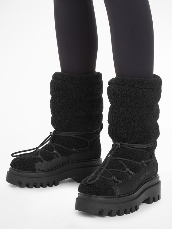 Calvin Klein Jeans Calvin Klein Jeans Μπότες Χιονιού Flatform Snow Boot Sherpa Wn YW0YW01195 Μαύρο
