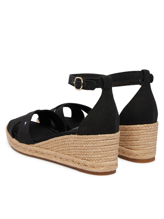 Tommy Hilfiger Tommy Hilfiger Espadrile Mid Wedge Espad X Cross FW0FW09332 Črna