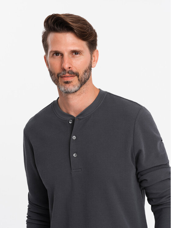 Ombre Ombre S dlouhým rukávem OM-LSCL-0120 Šedá Regular Fit