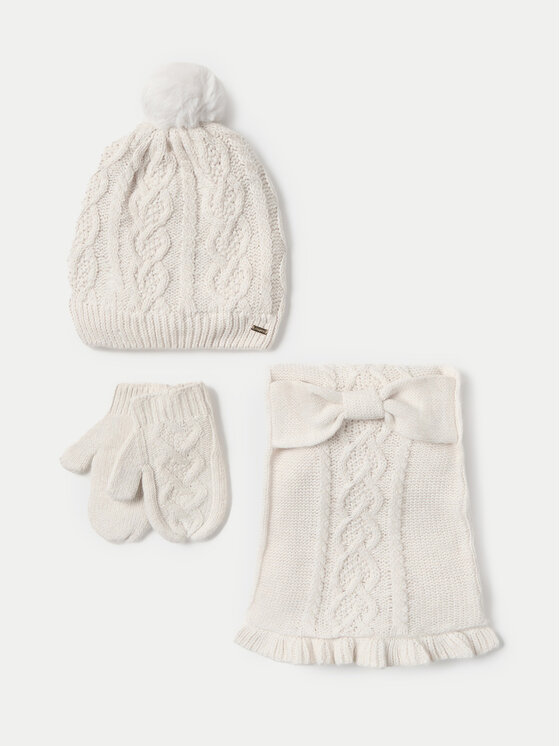 Mayoral Set Mütze, Schal und Handschuhe - Kinderkleidung, Größe 6M Ekru 10768