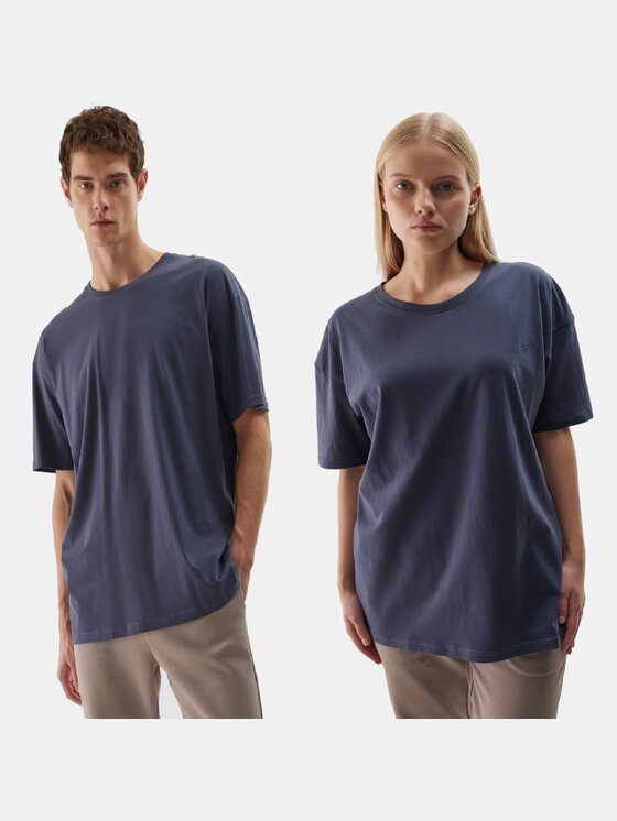 4F 4F T-Shirt 4FWAW24TTSHU1657 Niebieski Oversize