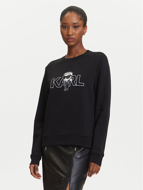 KARL LAGERFELD Bluza A3W20056 Czarny Regular Fit