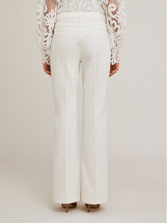 Motivi Motivi Pantaloni di tessuto P746Q004011N011 Bianco Flare Fit