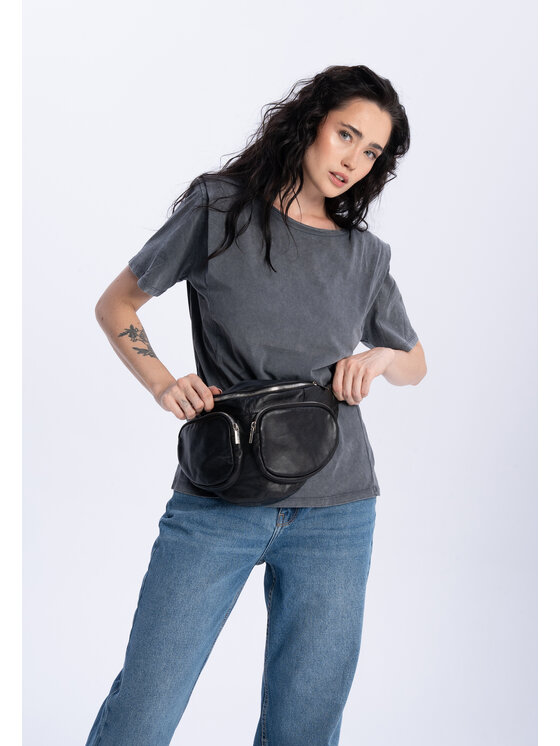 Mimika Mimika Nerka Bumbag N^4 Absolute Black&Silver Czarny
