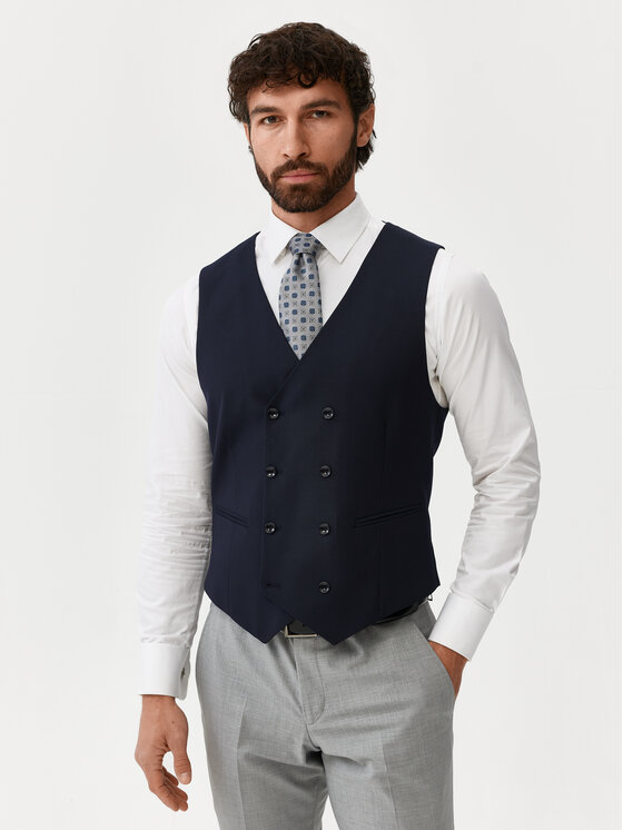 Evenemen Evenemen Kamizelka garniturowa Boston Granatowy Slim Fit