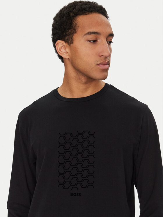 BOSS BOSS Pikkade varrukatega T-särk Togn 50534336 Must Regular Fit