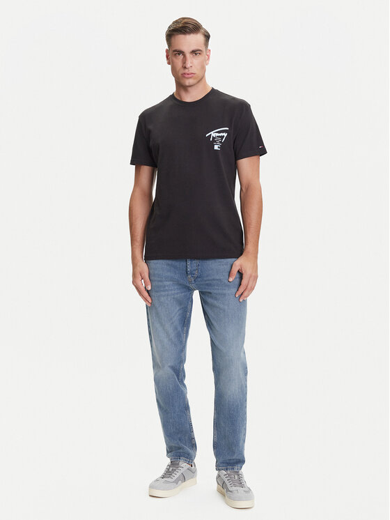 Tommy Jeans Tommy Jeans Tricou Signature City DM0DM21934 Negru Regular Fit