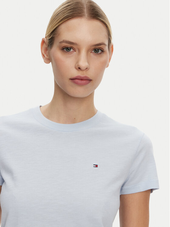 Tommy Hilfiger Tommy Hilfiger T-särk Slub WW0WW44433 Sinine Slim Fit