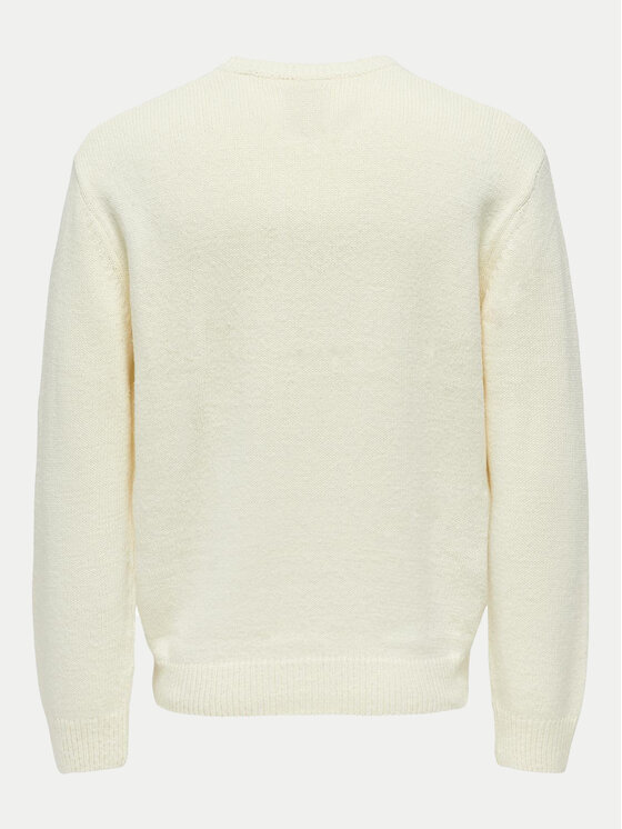 Only & Sons Only & Sons Pulover Anthony 22029798 Écru Regular Fit