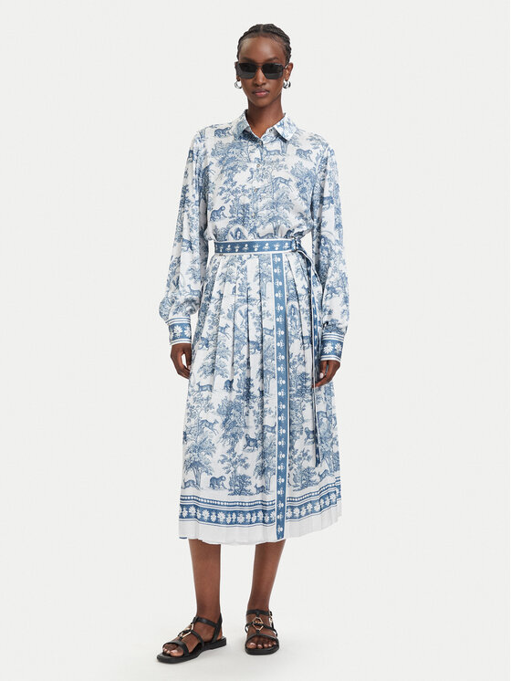 Fracomina Fracomina Плисирана пола FS26SG2005W435K5 Светлосин Regular Fit