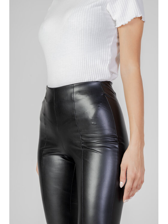 ONLY ONLY Pantaloni da donna ONLPAPAYA FAUX LEATH SLIT LEGGING CC OTW Nero Egg Fit