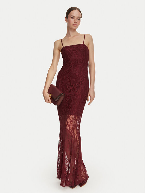 Guess Guess Večerné šaty W6YK12 K4359 Bordová Slim Fit