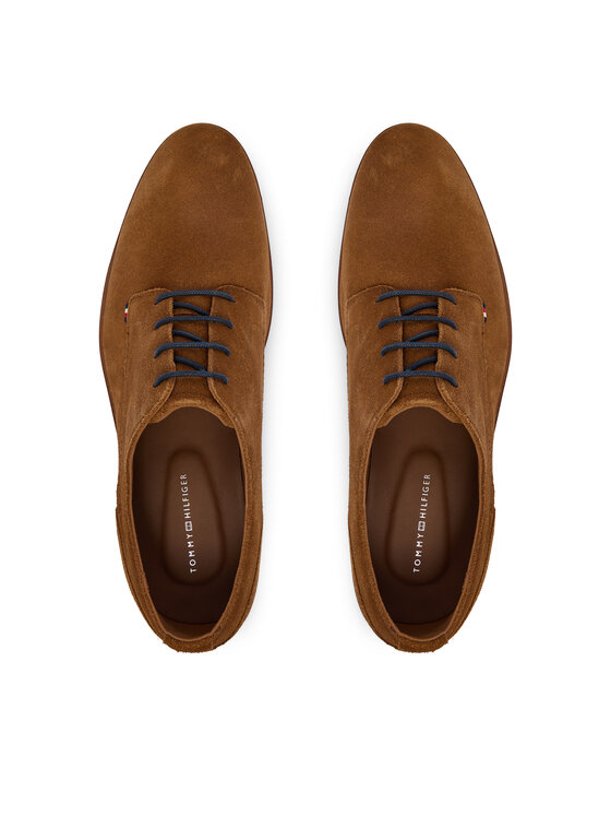 Tommy Hilfiger Tommy Hilfiger Обувки Hilfiger Suede Dress Shoe FM0FM05776 Кафяв