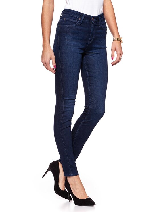 Lee Lee Jeansy SCARLETT HIGH Niebieski Skinny Fit