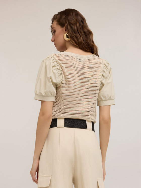 Motivi Motivi Cardigan M298W003379N002 Écru Regular Fit