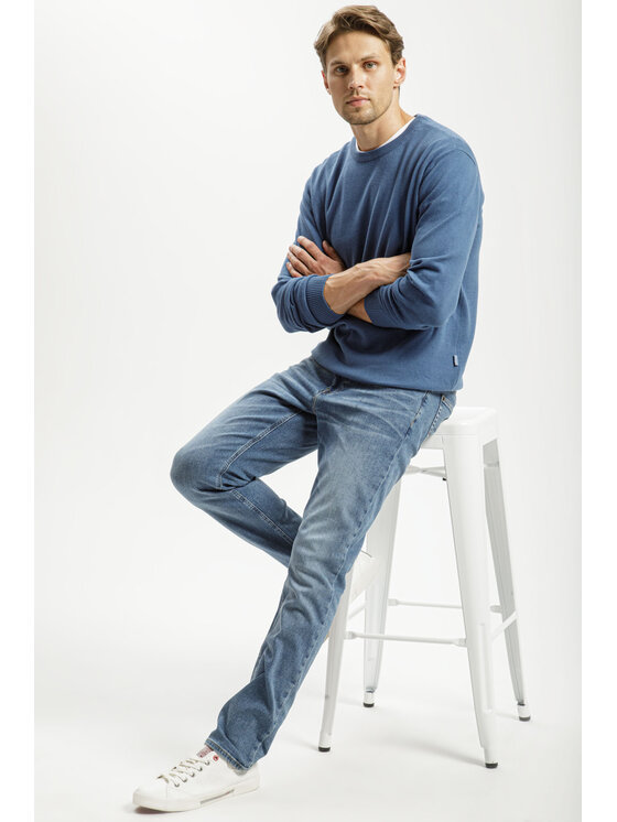 Cross Jeans Cross Jeans Sweter 34228-005 Niebieski Regular Fit