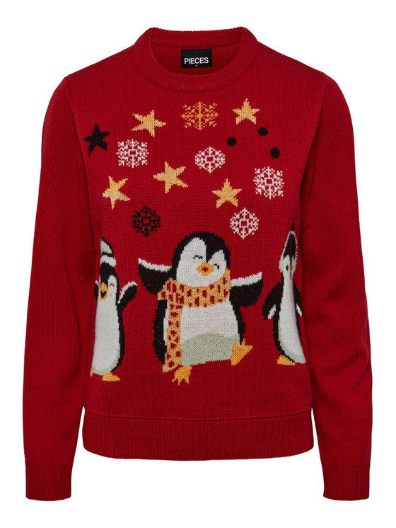 Pieces Pieces Megztinis 17121018 Raudona Regular Fit