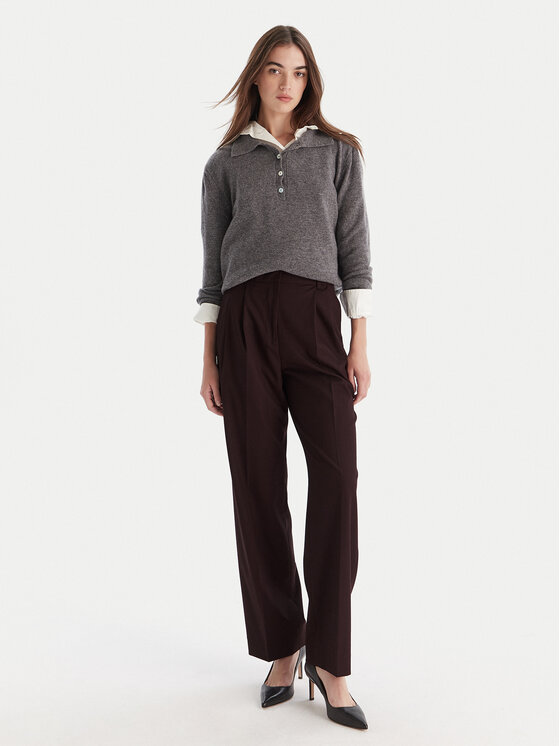 Tommy Hilfiger Tommy Hilfiger Riidest püksid WW0WW48358 Bordoopunane Relaxed Fit