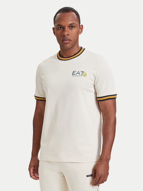 EA7 Emporio Armani EA7 Emporio Armani T-Shirt 7M002131 AF12957 U1079 Beżowy jasny Regular Fit