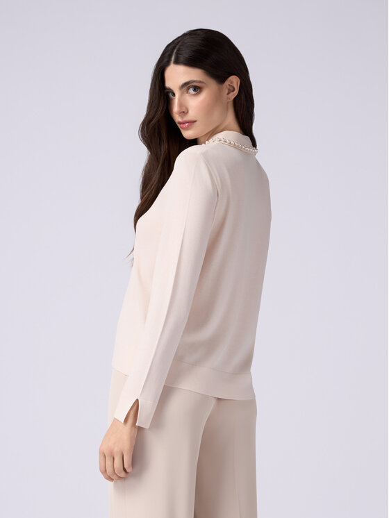 Oltre Oltre Kardigan M108J004834N002 Écru Regular Fit