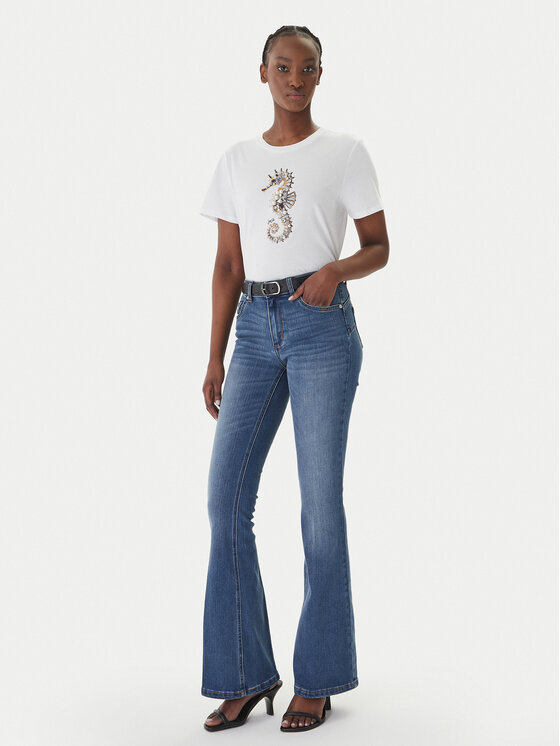 Liu Jo Liu Jo Jeans hlače UA6015 D0318 Mornarsko modra Flare Fit