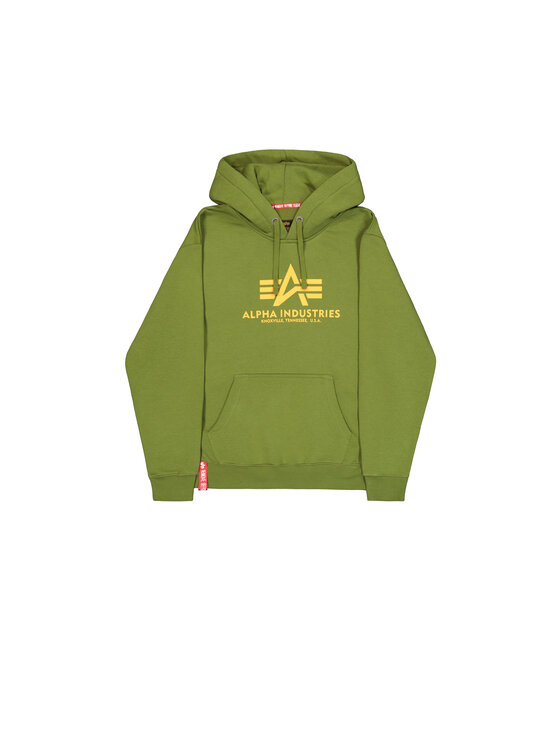 Alpha Industries Alpha Industries Bluza Basic Big Logo Hoodie Zielony Regular Fit
