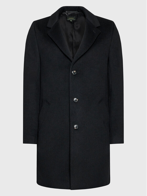 GINO ROSSI Gino Rossi Cappotto di lana Trentino GR22-PLM500 Nero Regular Fit