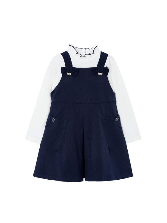 Mayoral Mayoral Komplet bluza in obleka 4914 Mornarsko modra Regular Fit