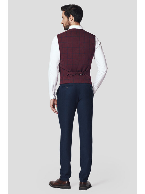 Lancerto Lancerto Kamizelka Sanremo KA131224000003 Bordowy Slim Fit